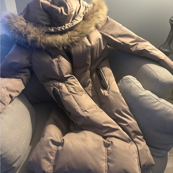 🔥 Soia & Kyo Women's Beige down and fur Puffer Jacket SzM - Picture 2 of 8